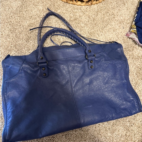 Balenciaga Royal Blue Leather Tote - Picture 6 of 11